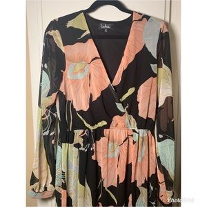 Lulu’s Floral Dress with High Slit